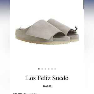 Fear of God Birkenstock suede slides size 37, Great Cond!